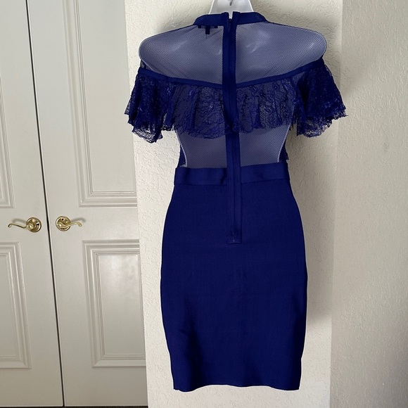 WOW Couture Navy Blue Lace Dress - Picture 6 of 7